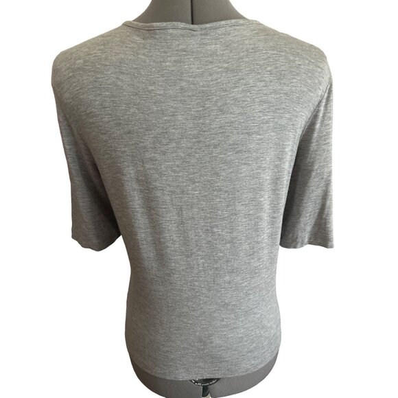 Kische Womens Ruffled Front Gray Cardigan Size XL Rayon/Spandex Blend - Picture 3 of 7